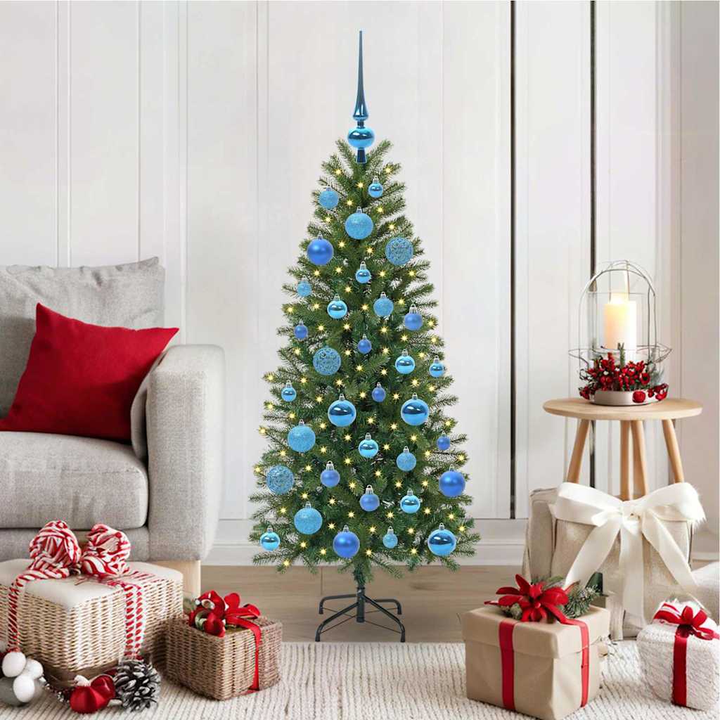 Sapin de Noël artificiel avec 150 LED Vert 120 cm PE et PVC