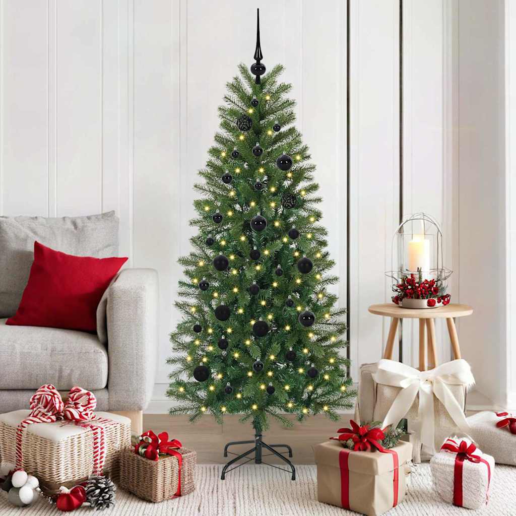 Sapin de Noël artificiel avec 150 LED Vert 150 cm PE et PVC