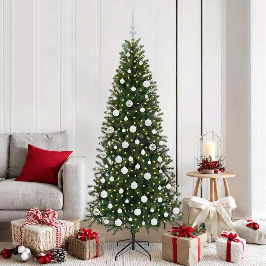 Sapin de Noël artificiel avec 300 LED Vert 180 cm PE et PVC