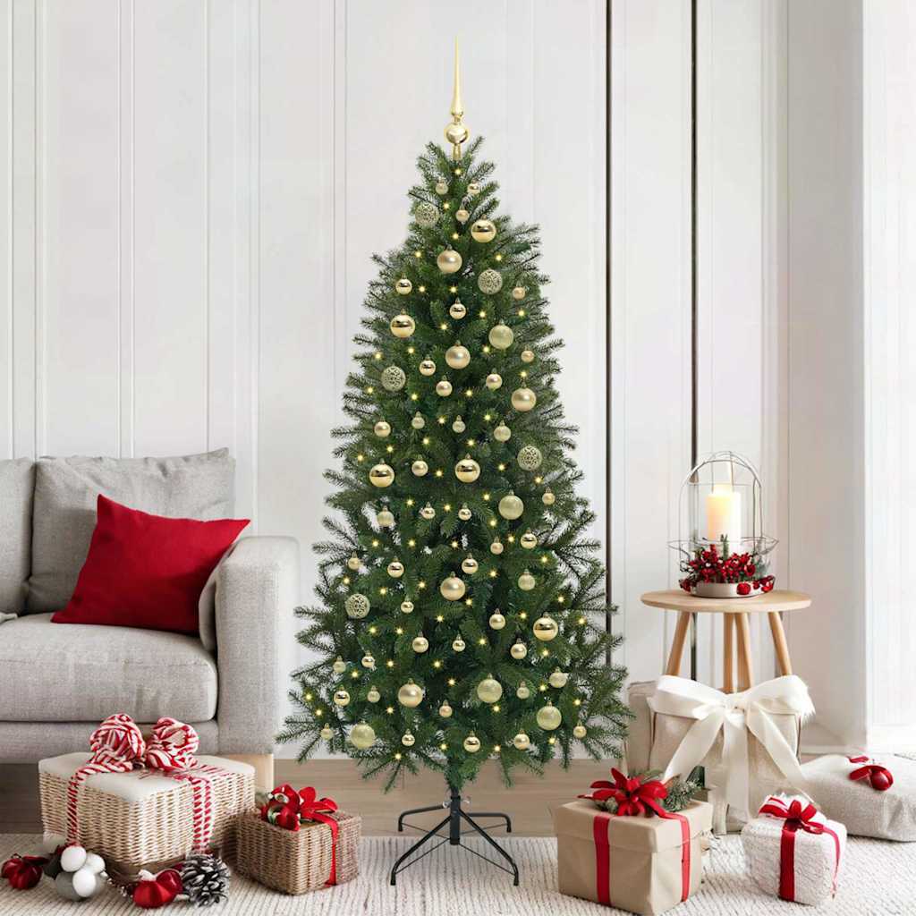 Sapin de Noël artificiel avec 300 LED Vert 180 cm PE et PVC