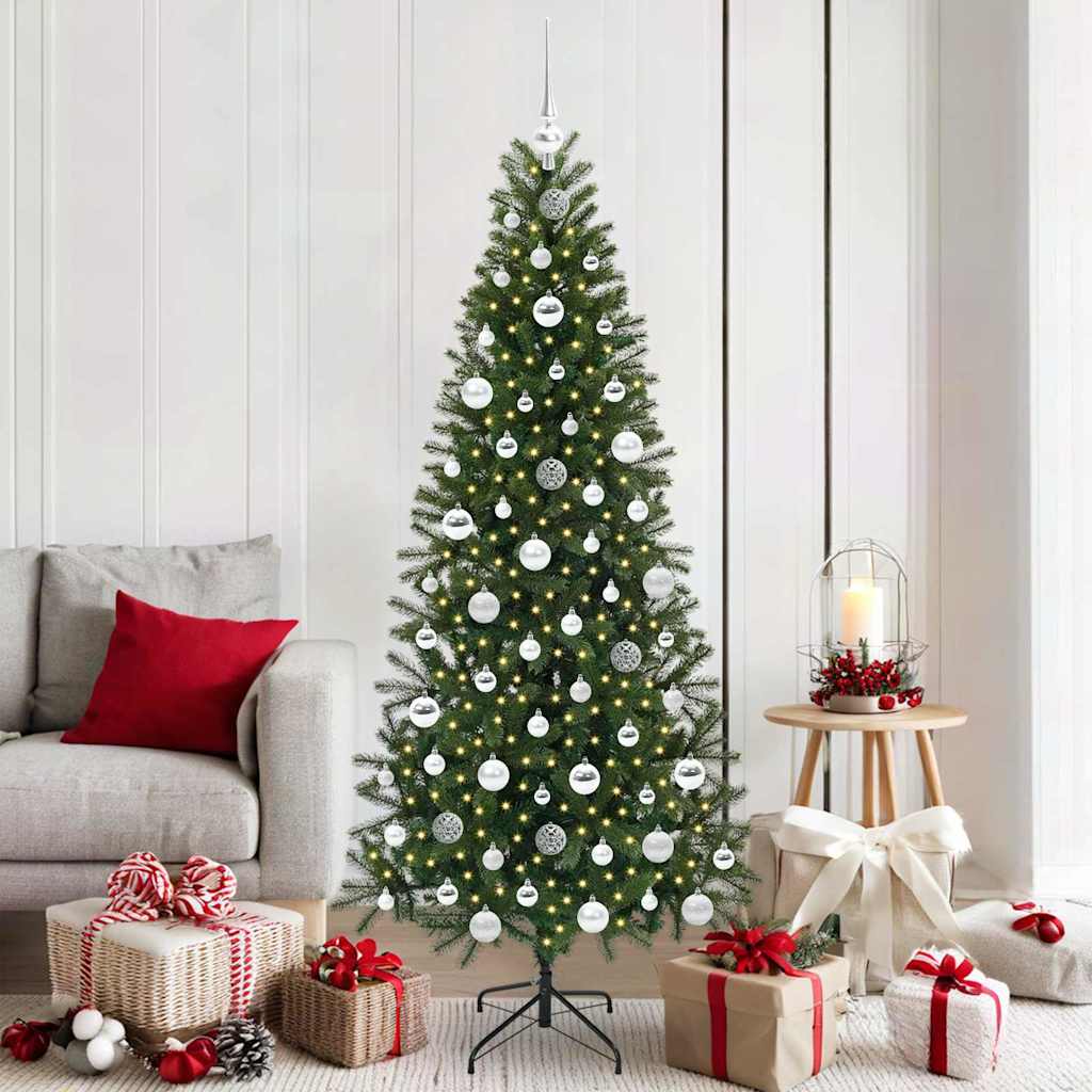 Sapin de Noël artificiel avec 300 LED Vert 180 cm PE et PVC