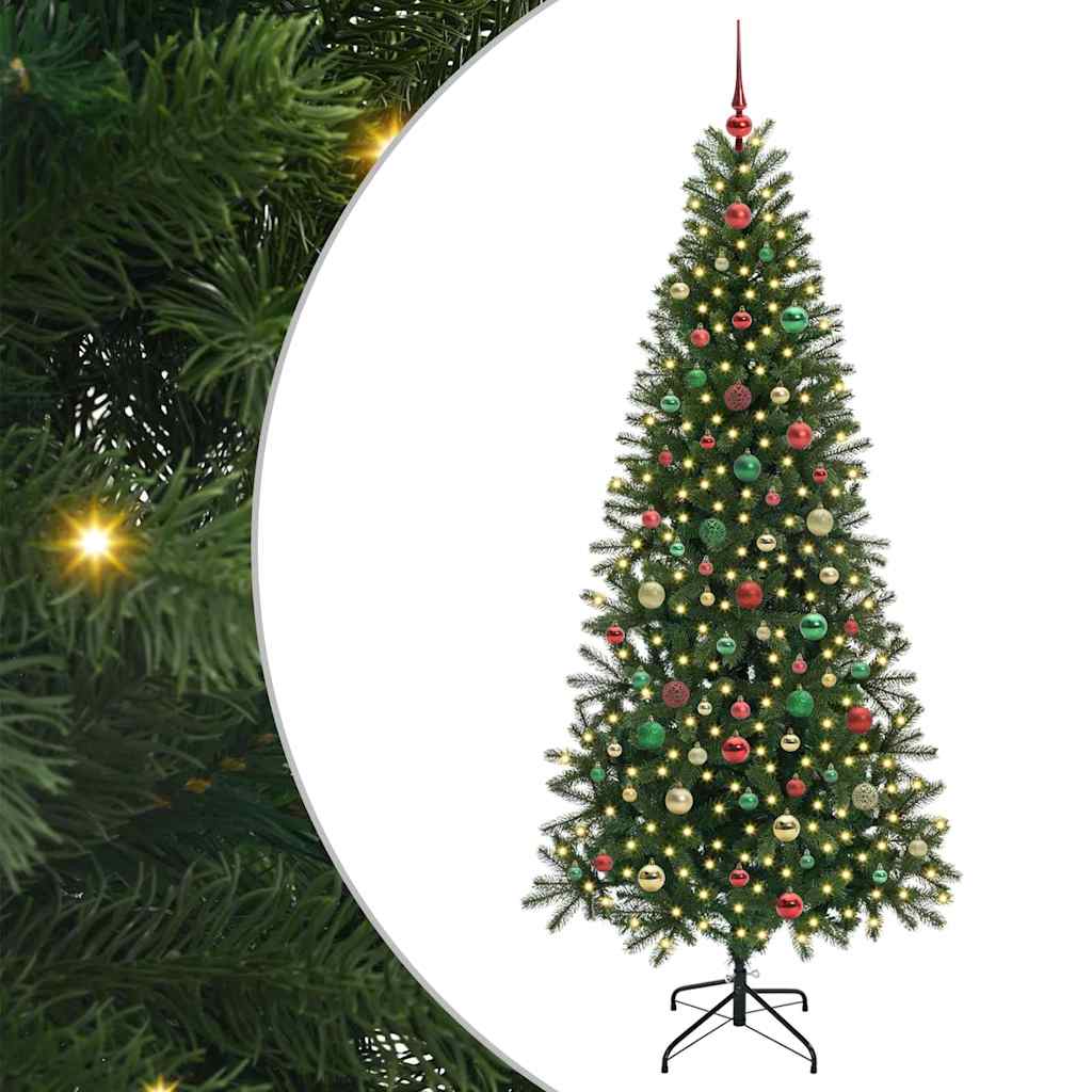 Sapin de Noël artificiel avec 300 LED Vert 180 cm PE et PVC