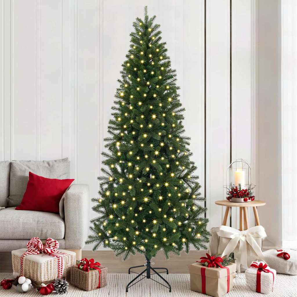 Sapin de Noël artificiel avec 300 LED Vert 210 cm PE et PVC