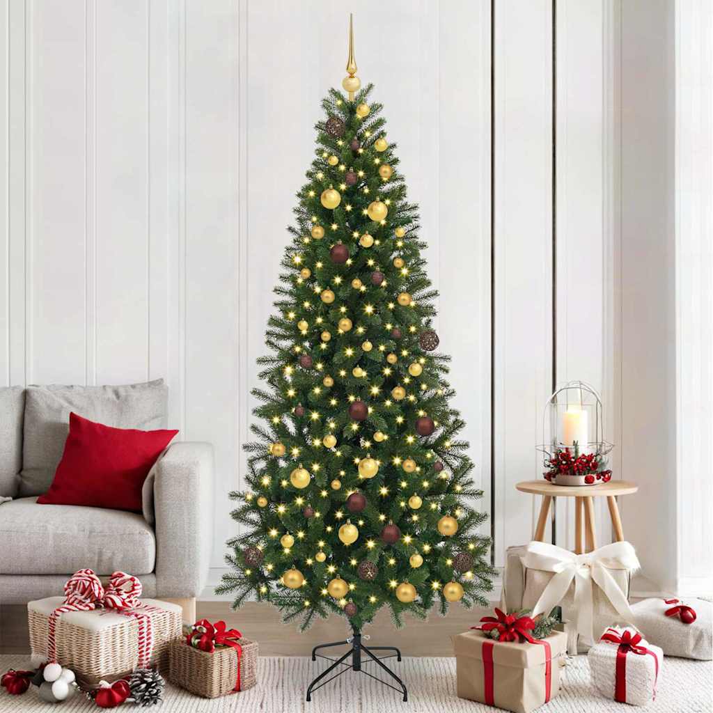 vidaXL Tekojoulukuusi 300 LED-valoilla Vihreä 210 cm PE ja PVC