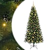 vidaXL Tehisj&otilde;ulupuu koos 300 LED-iga Roheline 210 cm PE ja PVC