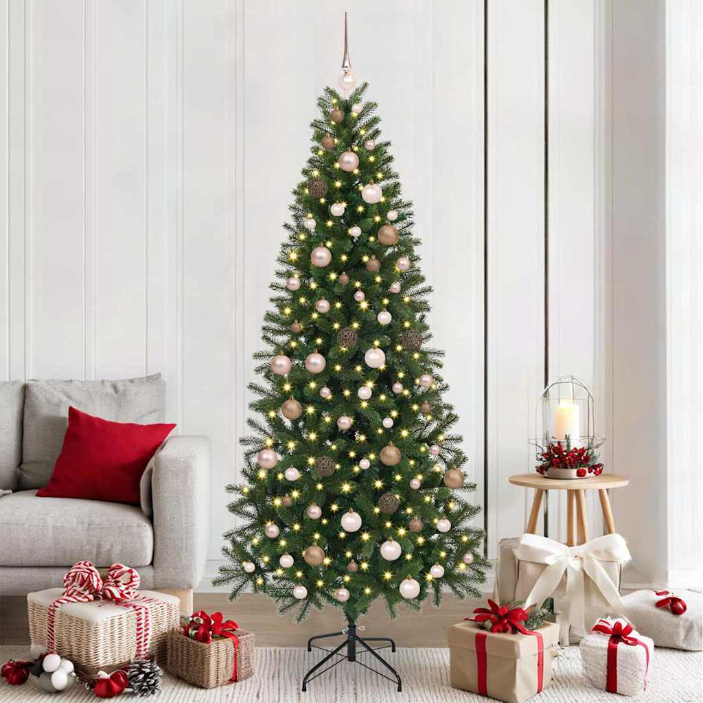Sapin de Noël artificiel avec 300 LED Vert 210 cm PE et PVC