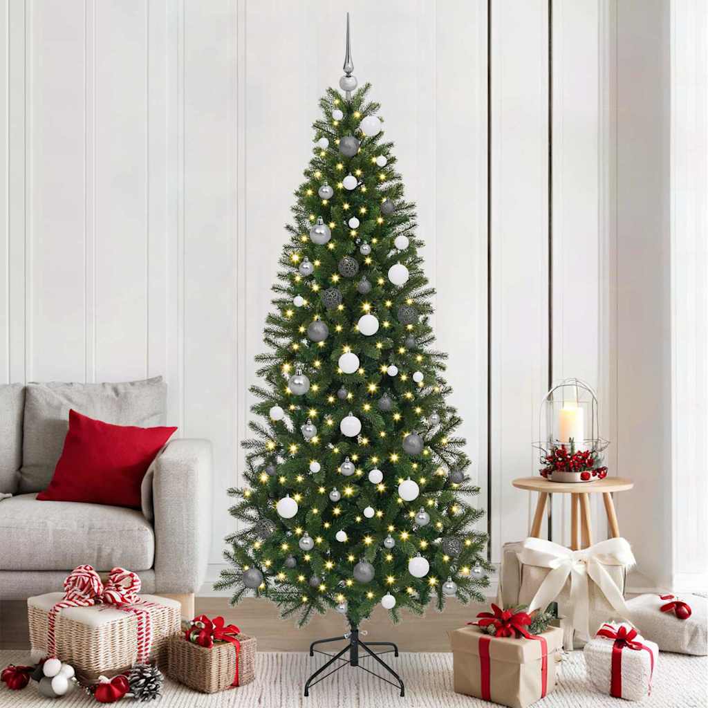 Sapin de Noël artificiel avec 300 LED Vert 210 cm PE et PVC