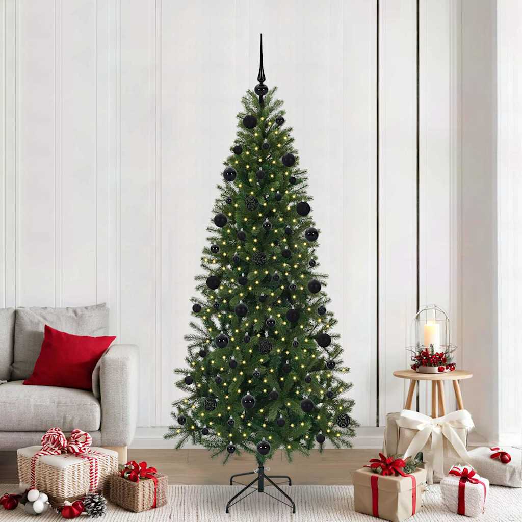 Sapin de Noël artificiel avec 300 LED Vert 210 cm PE et PVC