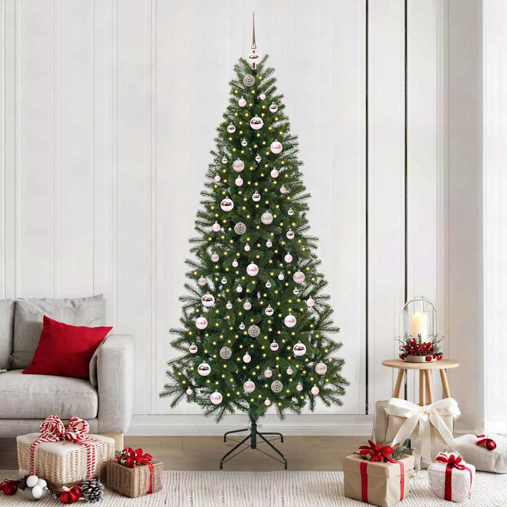 Sapin de Noël artificiel avec 300 LED Vert 210 cm PE et PVC