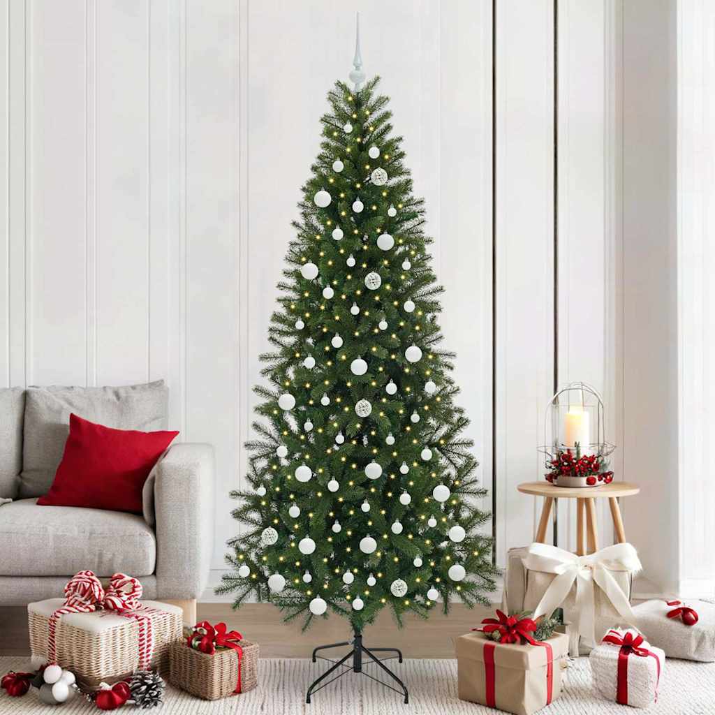 Sapin de Noël artificiel avec 300 LED Vert 210 cm PE et PVC