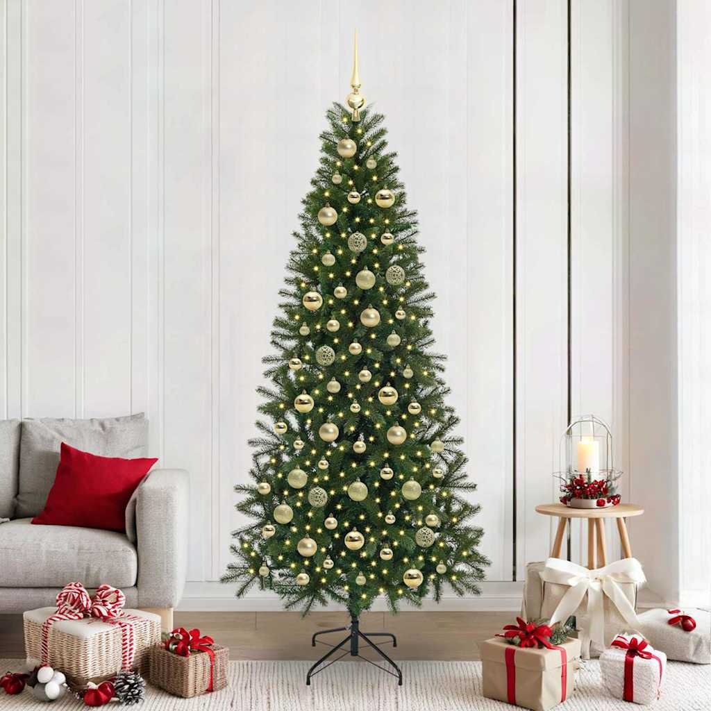 Sapin de Noël artificiel avec 300 LED Vert 210 cm PE et PVC