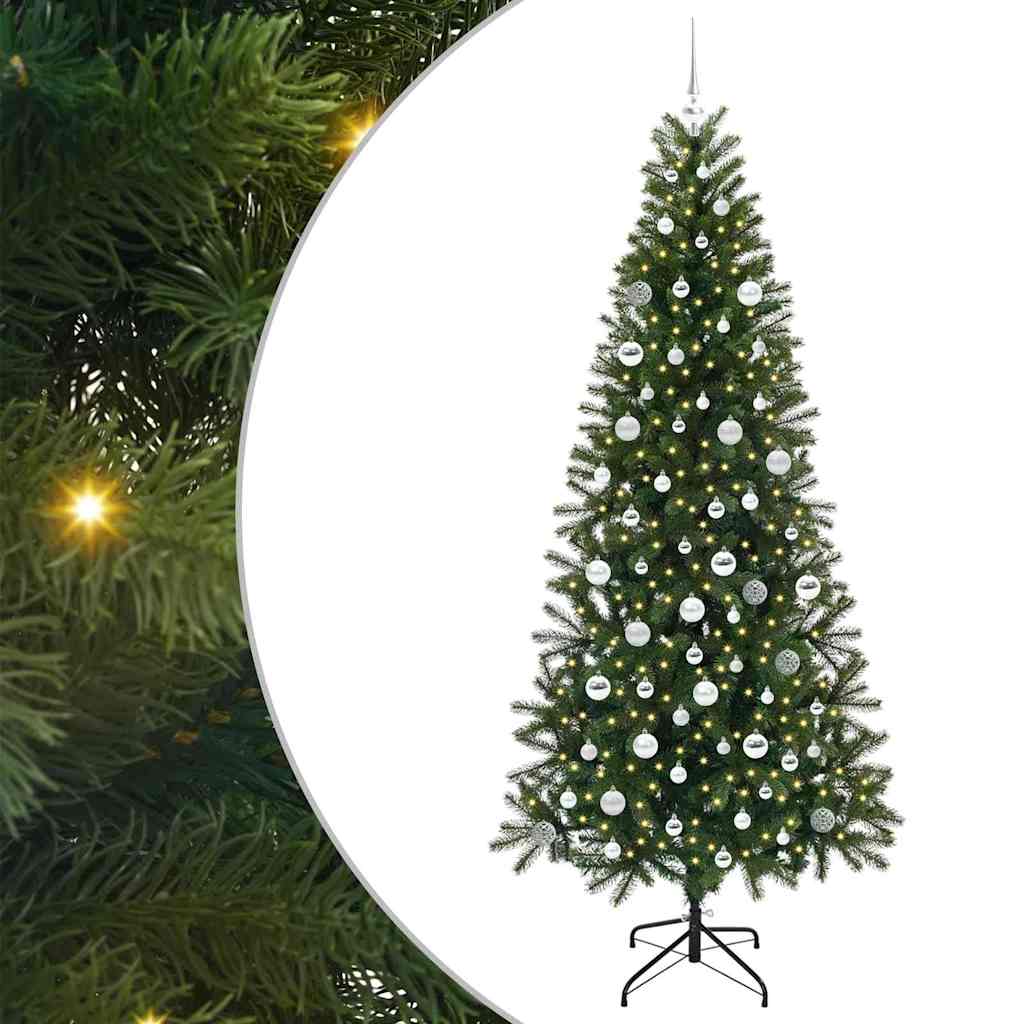 Sapin de Noël artificiel avec 300 LED Vert 210 cm PE et PVC