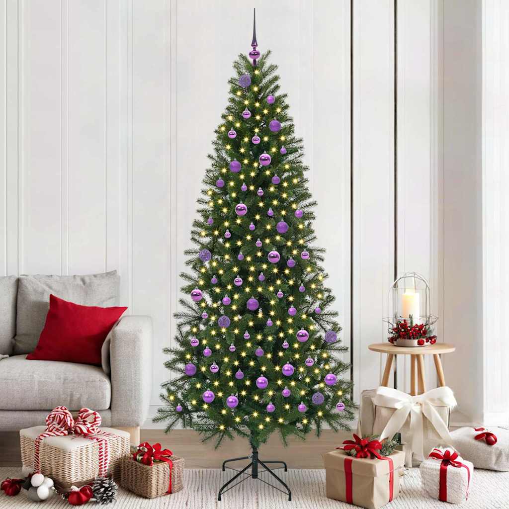 Sapin de Noël artificiel avec 300 LED Vert 210 cm PE et PVC