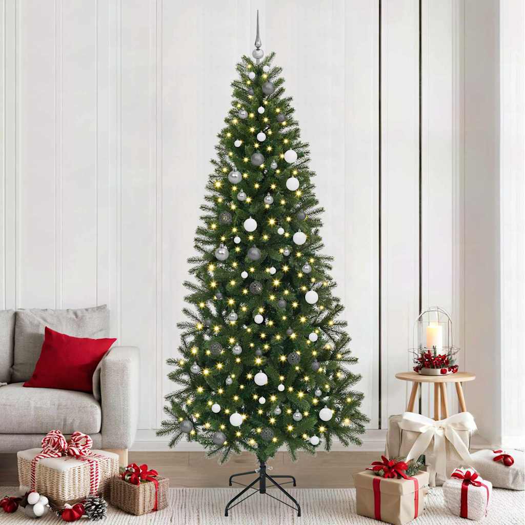 Sapin de Noël artificiel avec 300 LED Vert 240 cm PE et PVC