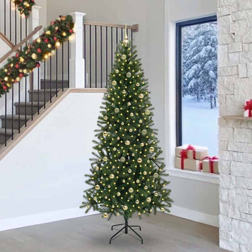 Sapin de Noël artificiel avec 300 LED Vert 240 cm PE et PVC