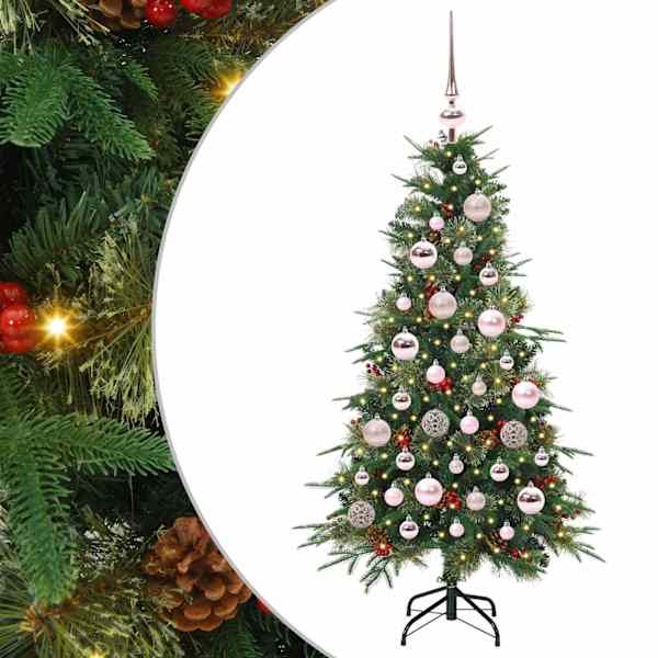 vidaXL Kunstlik kokkupandav j&otilde;ulupuu Roheline 120 cm PE ja PVC