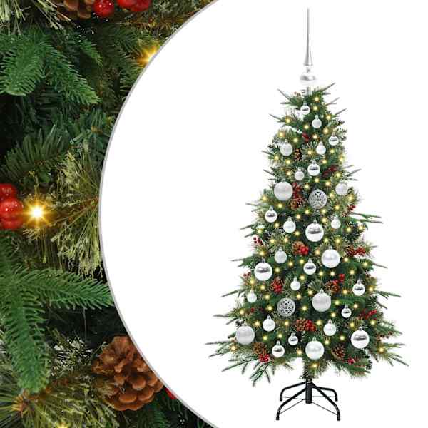 vidaXL Kunstlik kokkupandav j&otilde;ulupuu Roheline 120 cm PE ja PVC