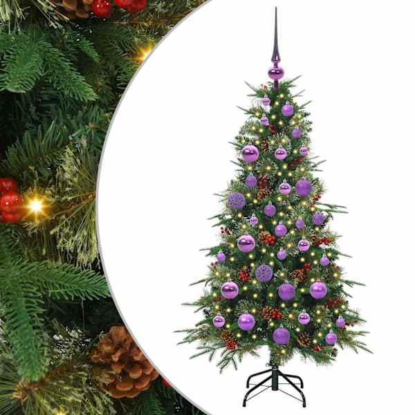 vidaXL Kunstlik kokkupandav j&otilde;ulupuu Roheline 120 cm PE ja PVC
