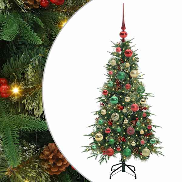 vidaXL Kunstlik kokkupandav j&otilde;ulupuu Roheline 120 cm PE ja PVC