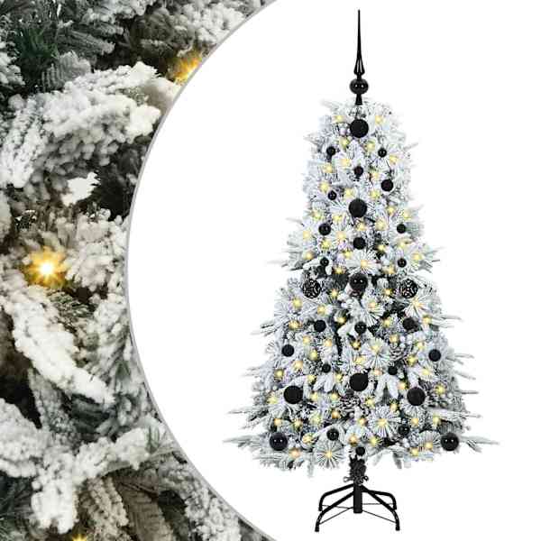 vidaXL Kunstlik kokkupandav j&otilde;ulupuu Valge 120 cm PE ja PVC