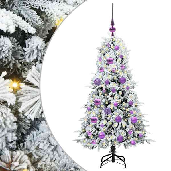 vidaXL Kunstlik kokkupandav j&otilde;ulupuu Valge 120 cm PE ja PVC