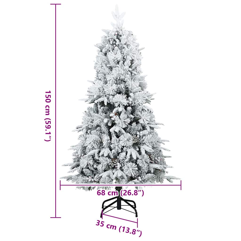 Umělý Skládací Vánoční Strom s stojanem Bílá 150 cm PE a PVC - obrázek 17