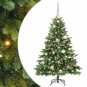 vidaXL Tehisj&otilde;ulupuu koos 150 LED-iga Roheline 120 cm PE ja PVC