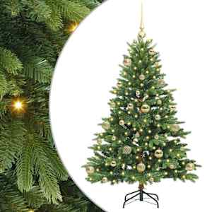vidaXL Tehisj&otilde;ulupuu koos 150 LED-iga Roheline 120 cm PE ja PVC