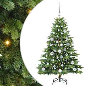vidaXL Tehisj&otilde;ulupuu koos 150 LED-iga Roheline 120 cm PE ja PVC