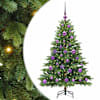 vidaXL Tehisj&otilde;ulupuu koos 150 LED-iga Roheline 120 cm PE ja PVC