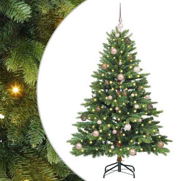 vidaXL Tehisj&otilde;ulupuu koos 150 LED-iga Roheline 150 cm PE ja PVC