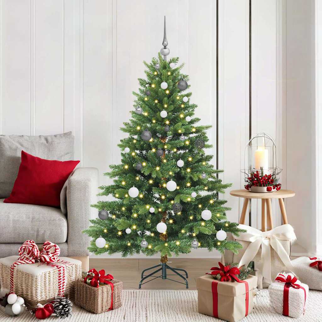 Sapin de Noël artificiel avec 150 LED Vert 150 cm PE et PVC