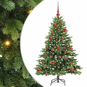 vidaXL Tehisj&otilde;ulupuu koos 150 LED-iga Roheline 150 cm PE ja PVC