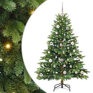vidaXL Tehisj&otilde;ulupuu koos 150 LED-iga Roheline 150 cm PE ja PVC