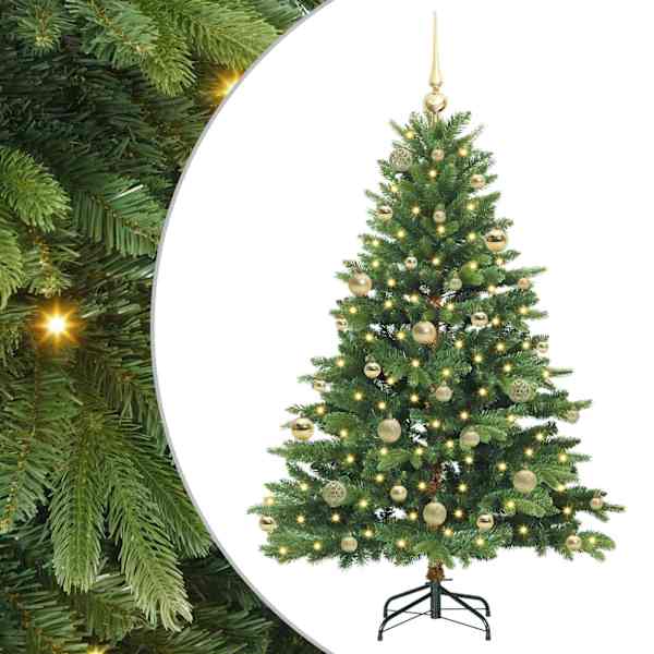 vidaXL Tehisj&otilde;ulupuu koos 150 LED-iga Roheline 150 cm PE ja PVC