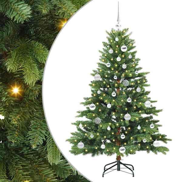 vidaXL Tehisj&otilde;ulupuu koos 150 LED-iga Roheline 150 cm PE ja PVC