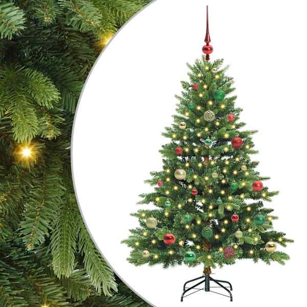 vidaXL Tehisj&otilde;ulupuu koos 150 LED-iga Roheline 150 cm PE ja PVC