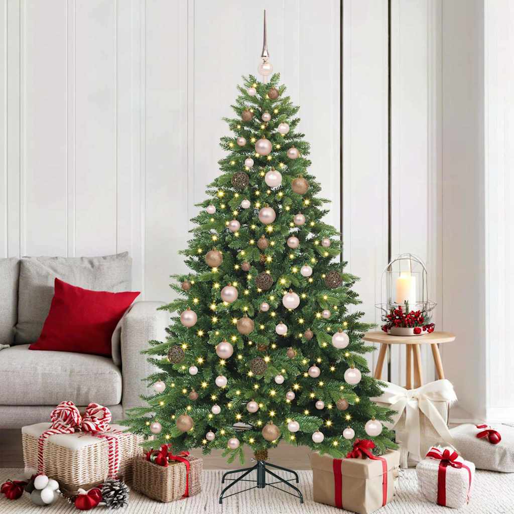 Sapin de Noël artificiel avec 300 LED Vert 180 cm PE et PVC
