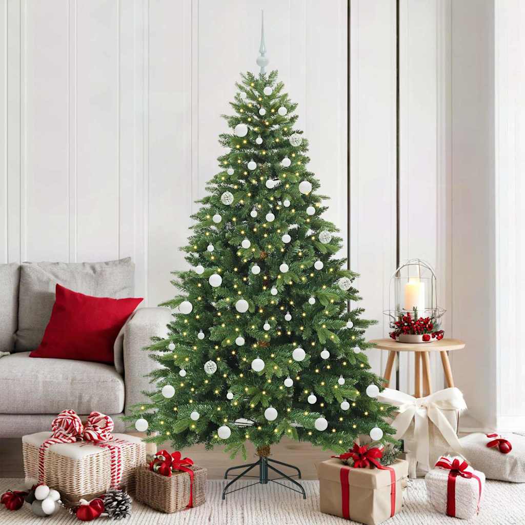 Sapin de Noël artificiel avec 300 LED Vert 180 cm PE et PVC