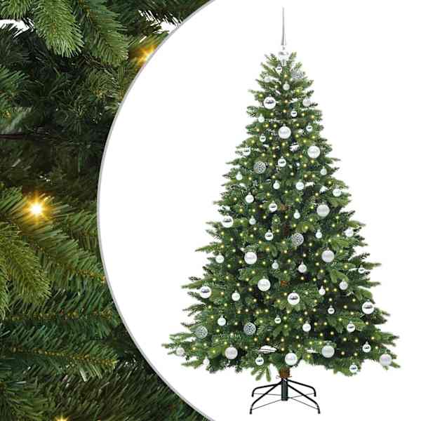 vidaXL Tehisj&otilde;ulupuu koos 300 LED-iga Roheline 180 cm PE ja PVC