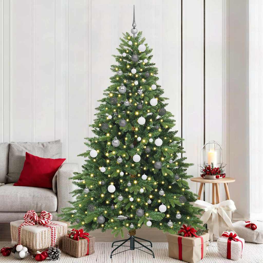 Sapin de Noël artificiel avec 300 LED Vert 210 cm PE et PVC