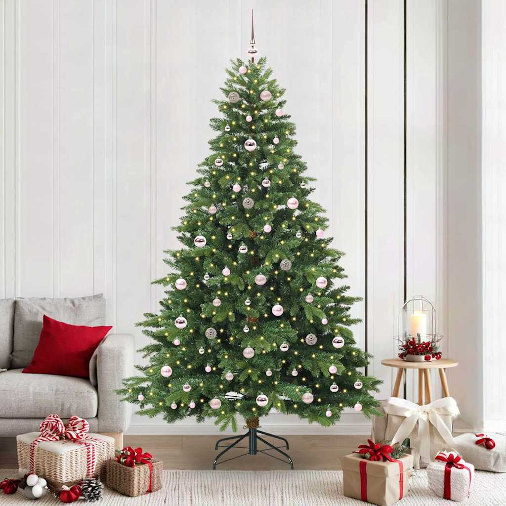 Sapin de Noël artificiel avec 300 LED Vert 210 cm PE et PVC