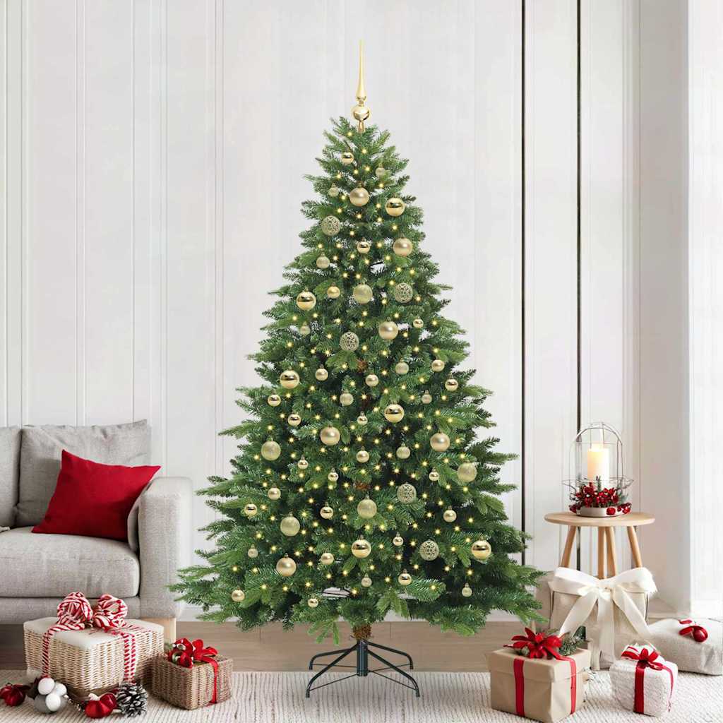 Sapin de Noël artificiel avec 300 LED Vert 210 cm PE et PVC