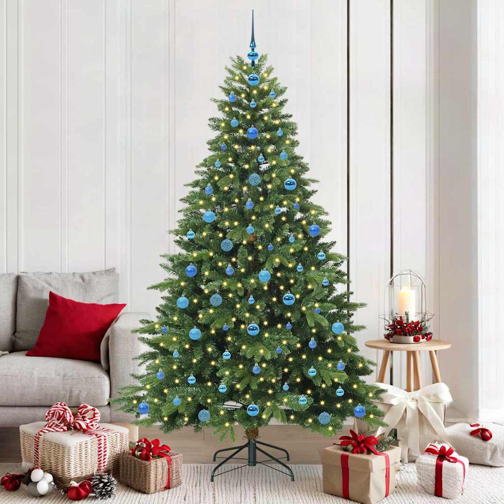 Sapin de Noël artificiel avec 300 LED Vert 210 cm PE et PVC