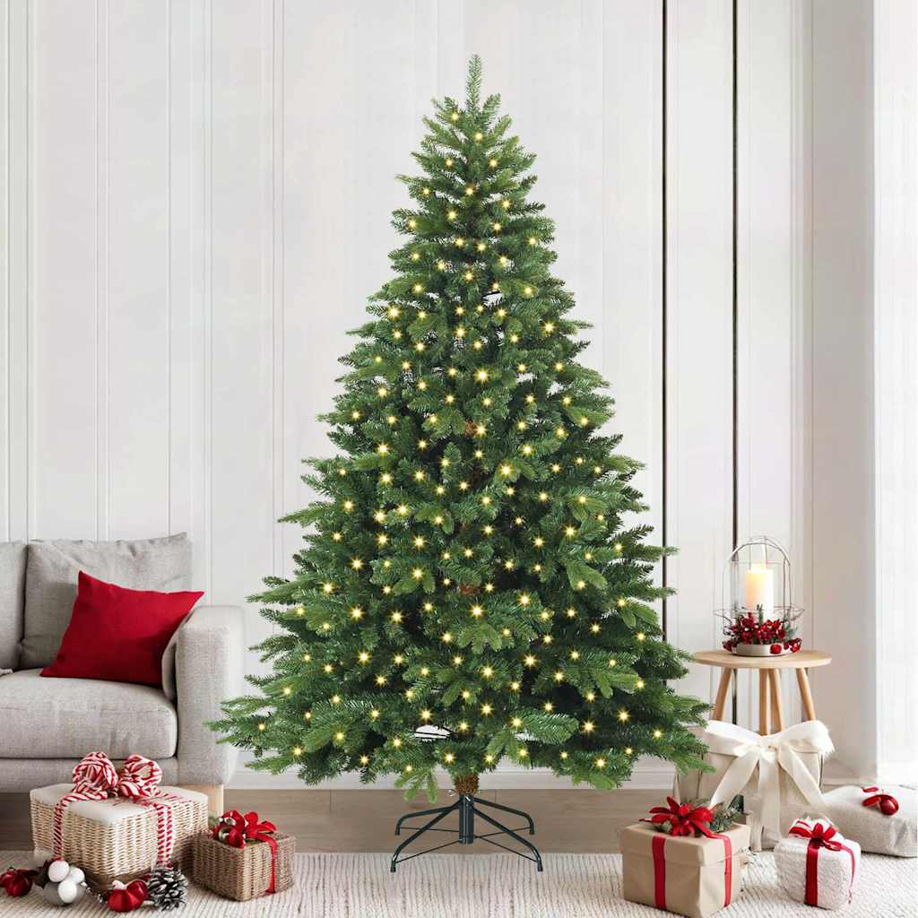 Sapin de Noël artificiel avec 300 LED Vert 240 cm PE et PVC