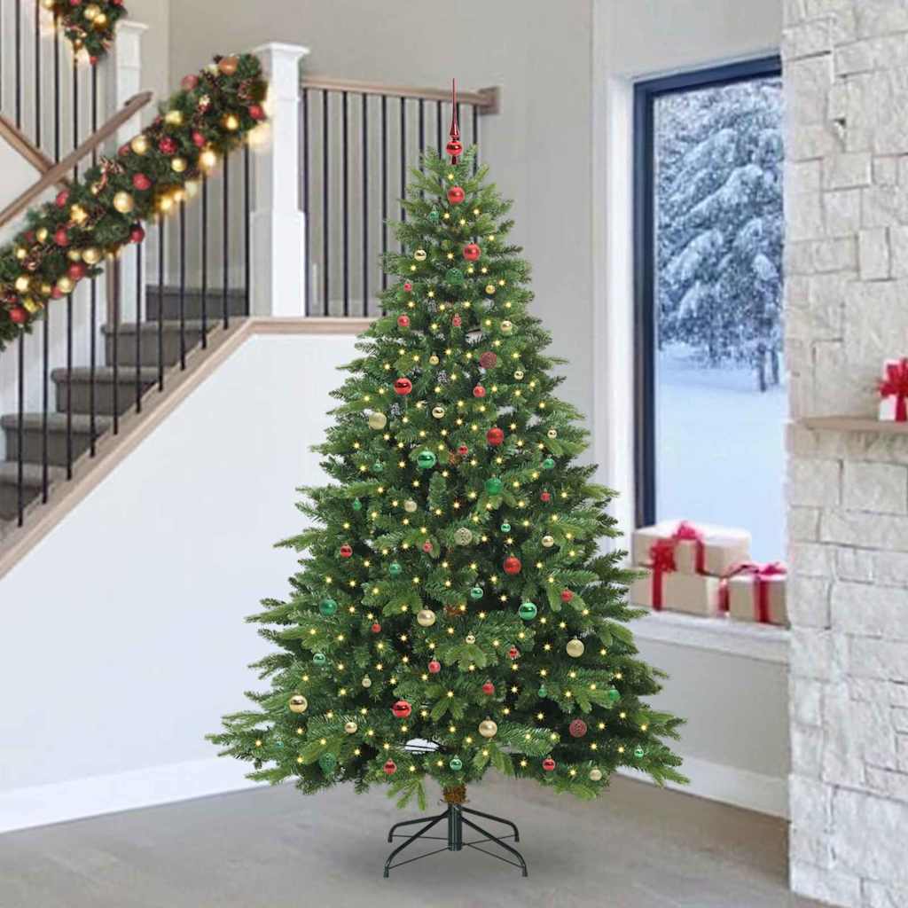 Sapin de Noël artificiel avec 300 LED Vert 240 cm PE et PVC