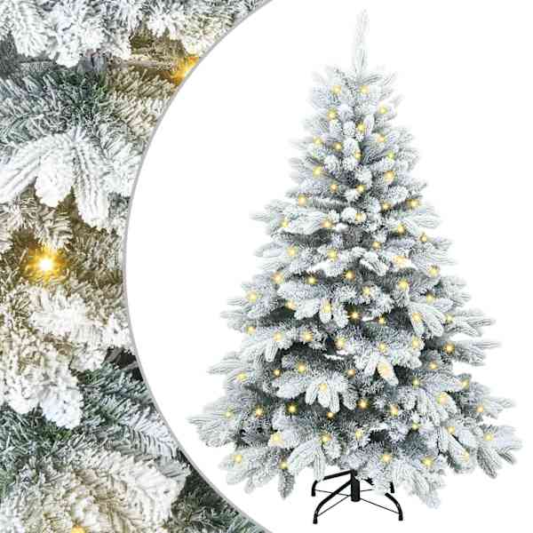 vidaXL Tehisj&otilde;ulupuu koos 150 LED-iga Valge 120 cm PE ja PVC