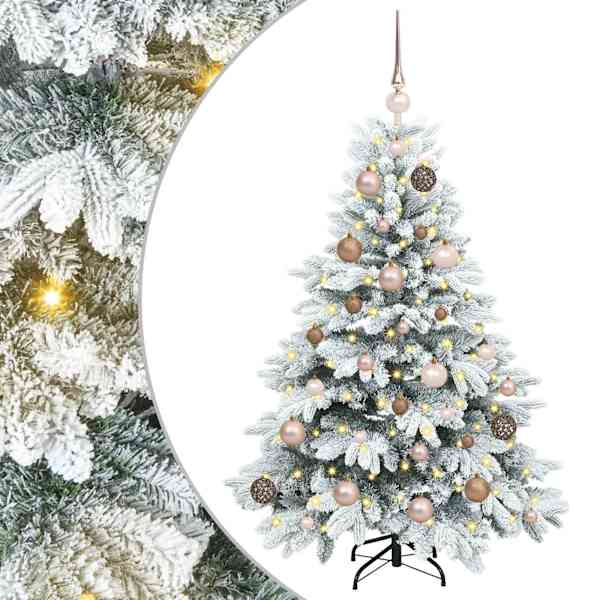 vidaXL Tehisj&otilde;ulupuu koos 150 LED-iga Valge 120 cm PE ja PVC