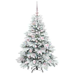 Umělý vánoční stromeček s 150 LED diodami Bílá 120 cm PE a PVC - obrázek 3