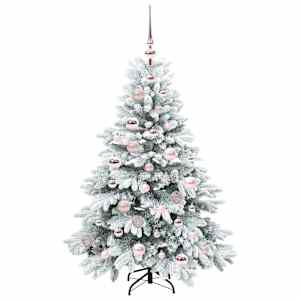 Umělý vánoční stromeček s 150 LED diodami Bílá 120 cm PE a PVC - obrázek 4